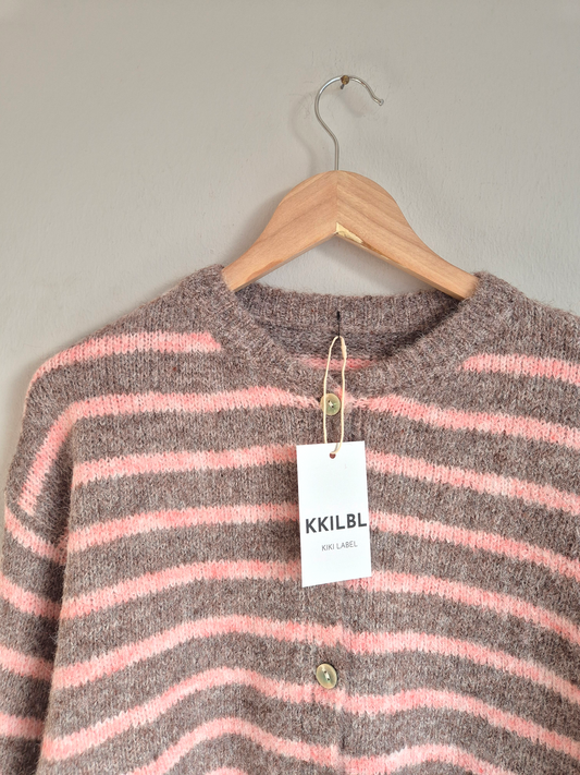 Gestreifter Cardigan Grey